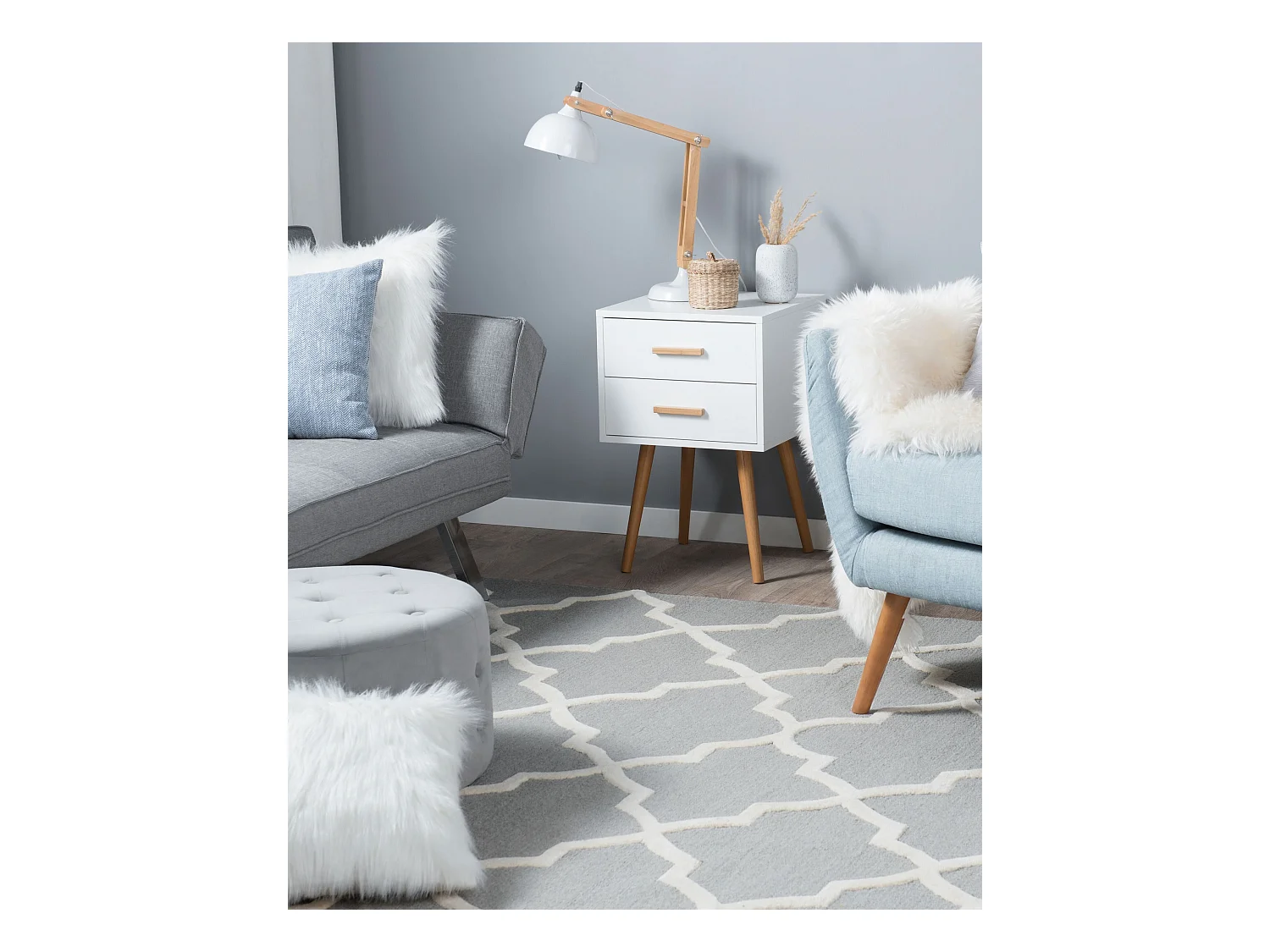 Tapis SILVAN Gris clair 200 x 300 cm Laine