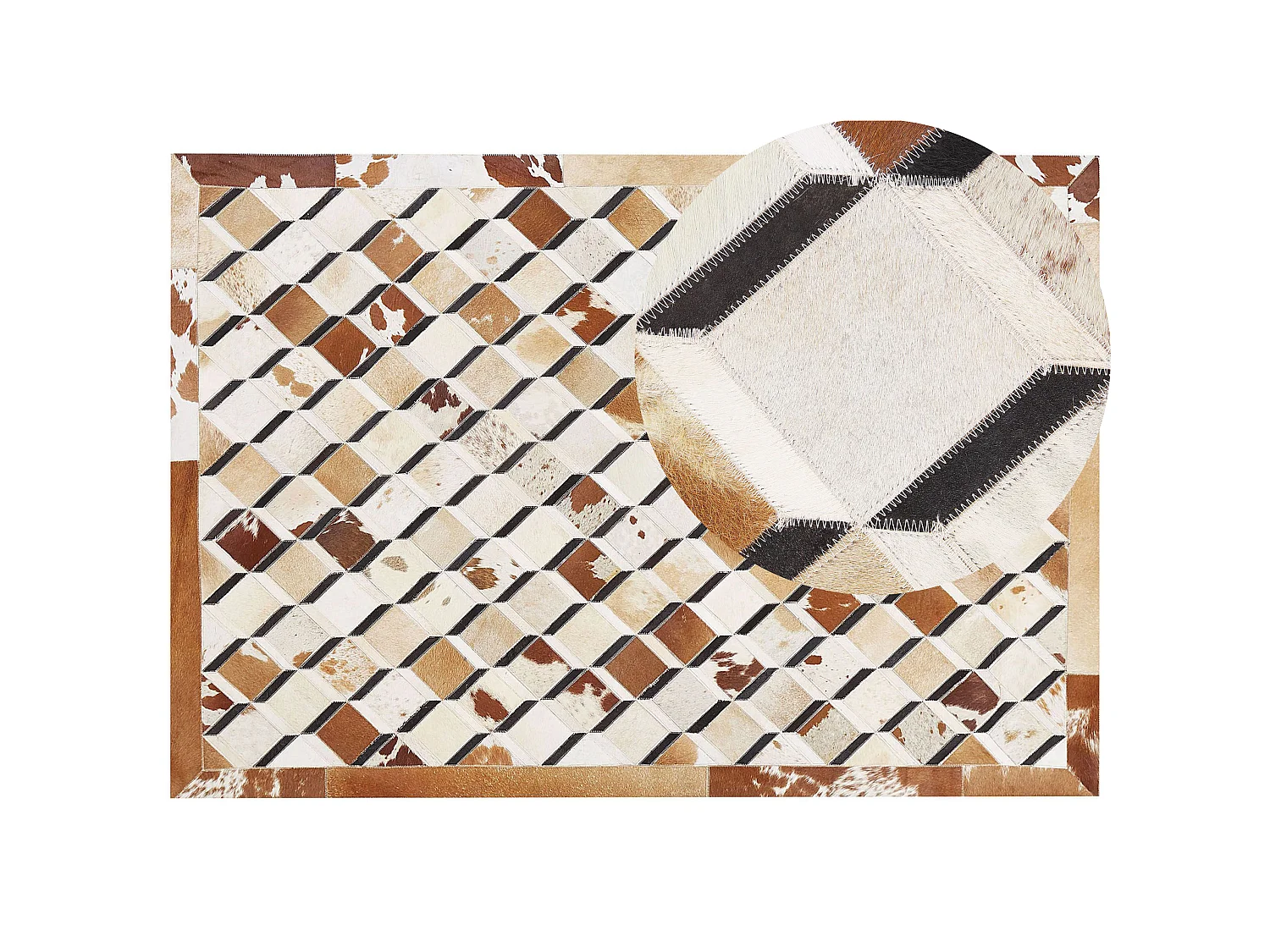 Vloerkleed SERINOVA 160 x 230 cm Leer Bruin