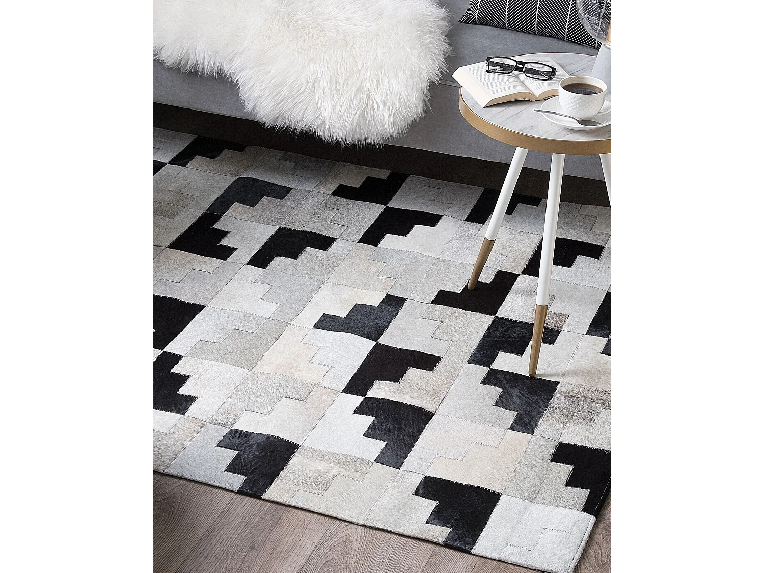 Tapis EFIRLI Gris 160 x 230 cm Cuir