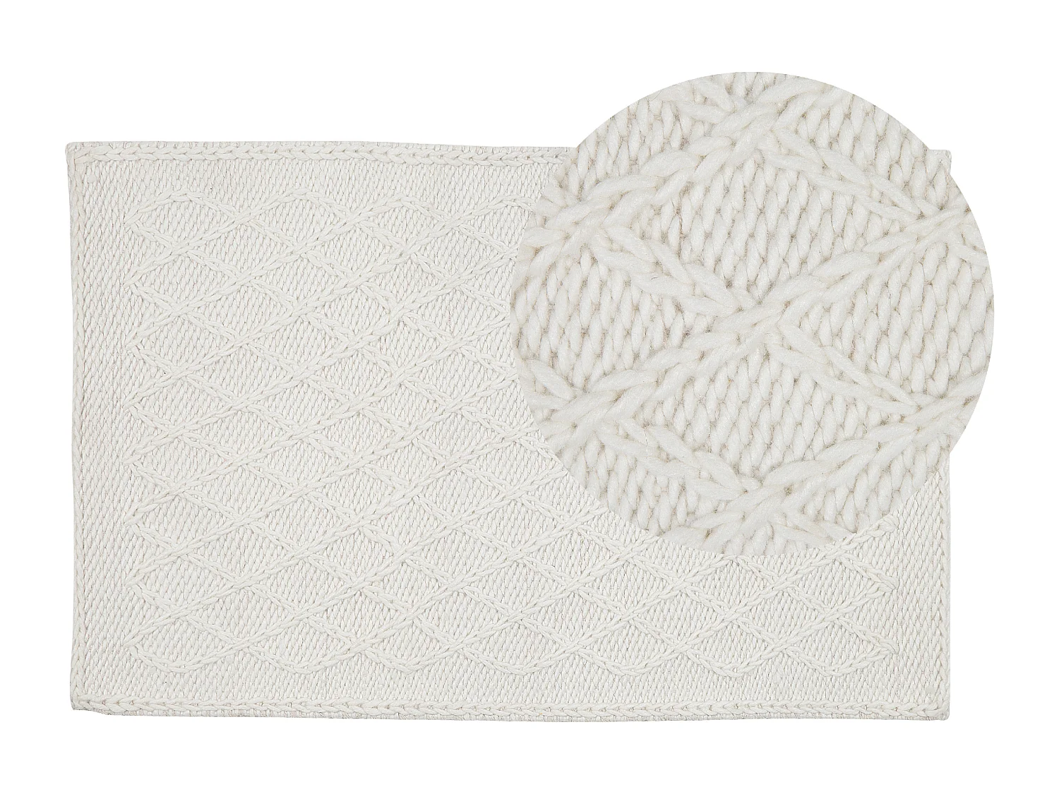 Tapis ERZIN Blanc cassé 60 x 90 cm Laine