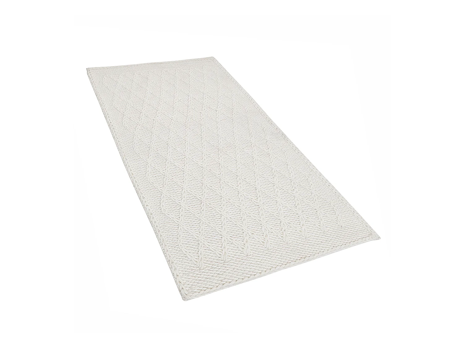 Vloerkleed wol crème 60 x 90 cm ERZIN