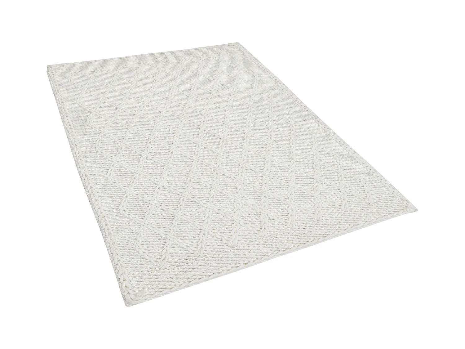 Vloerkleed wol crème 60 x 90 cm ERZIN