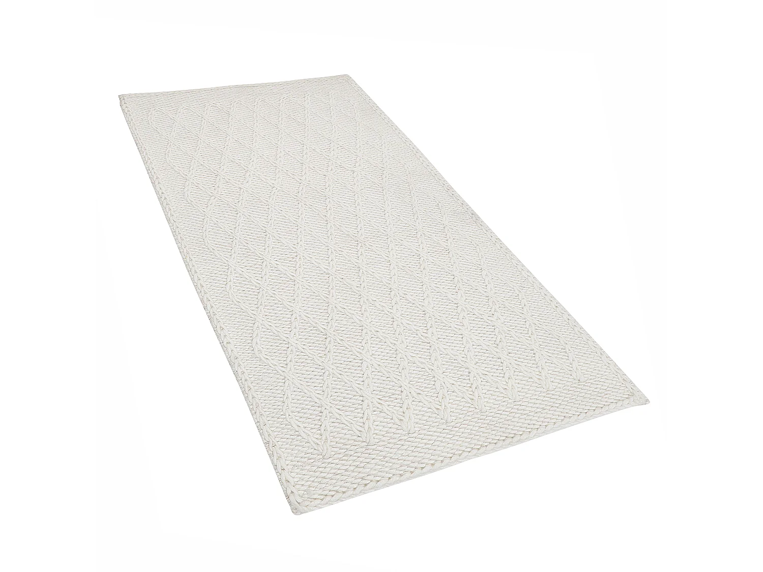 Vloerkleed wol crème 60 x 90 cm ERZIN
