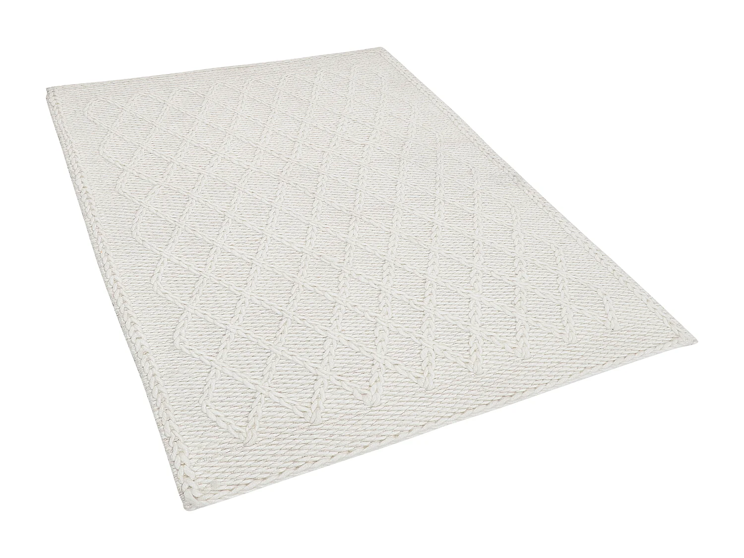 Vloerkleed wol crème 60 x 90 cm ERZIN