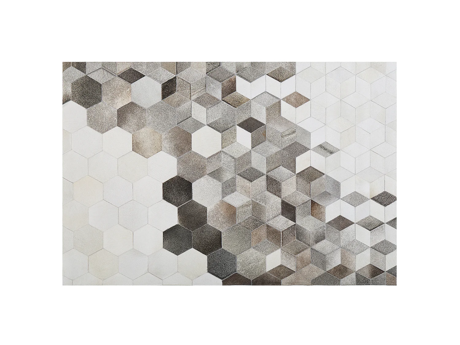 Dekorativer Lederteppich grau/weiß geometrische Struktur 140x200 cm Sason