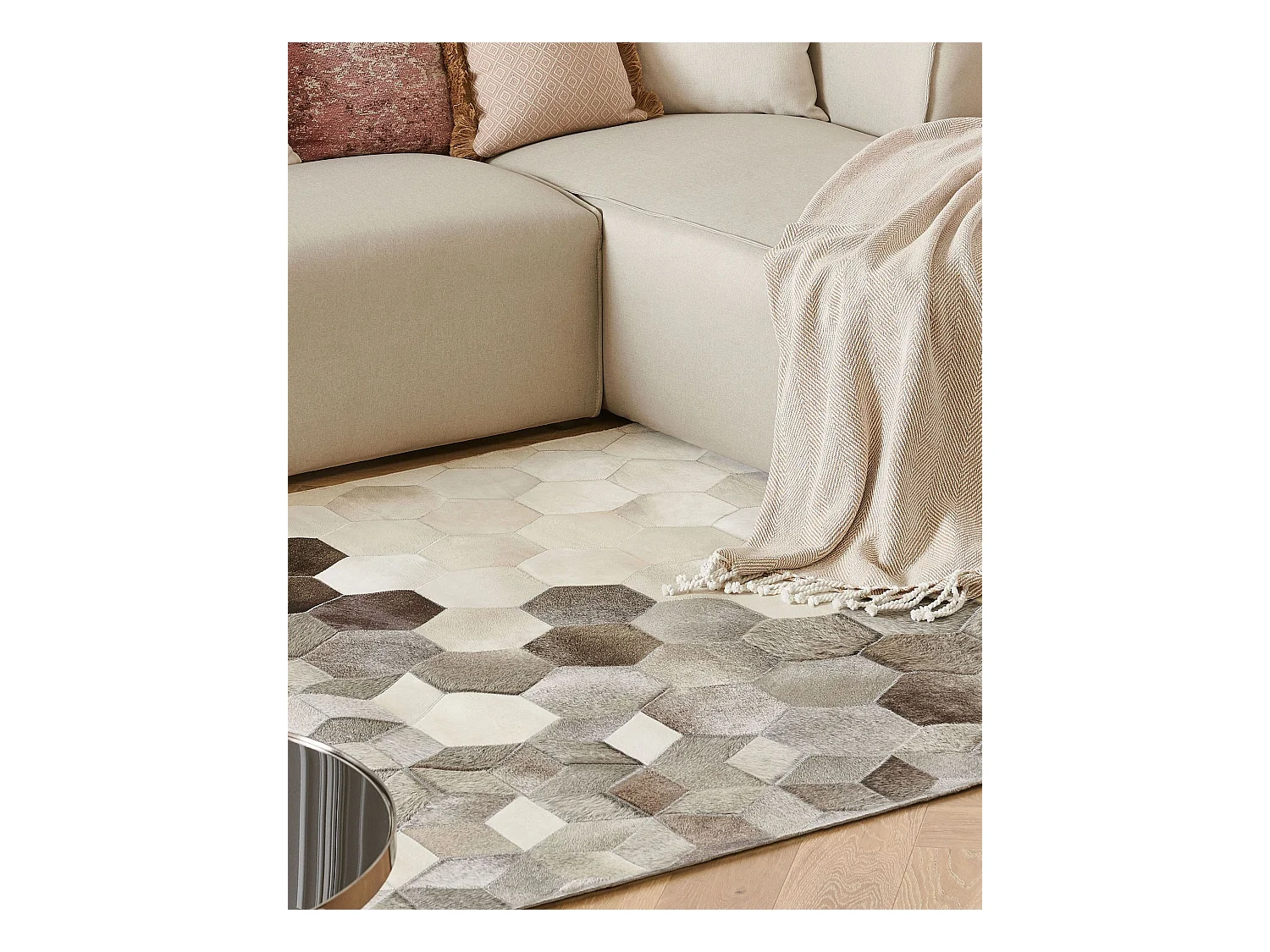 Tapis SASON Gris 140 x 200 cm Cuir