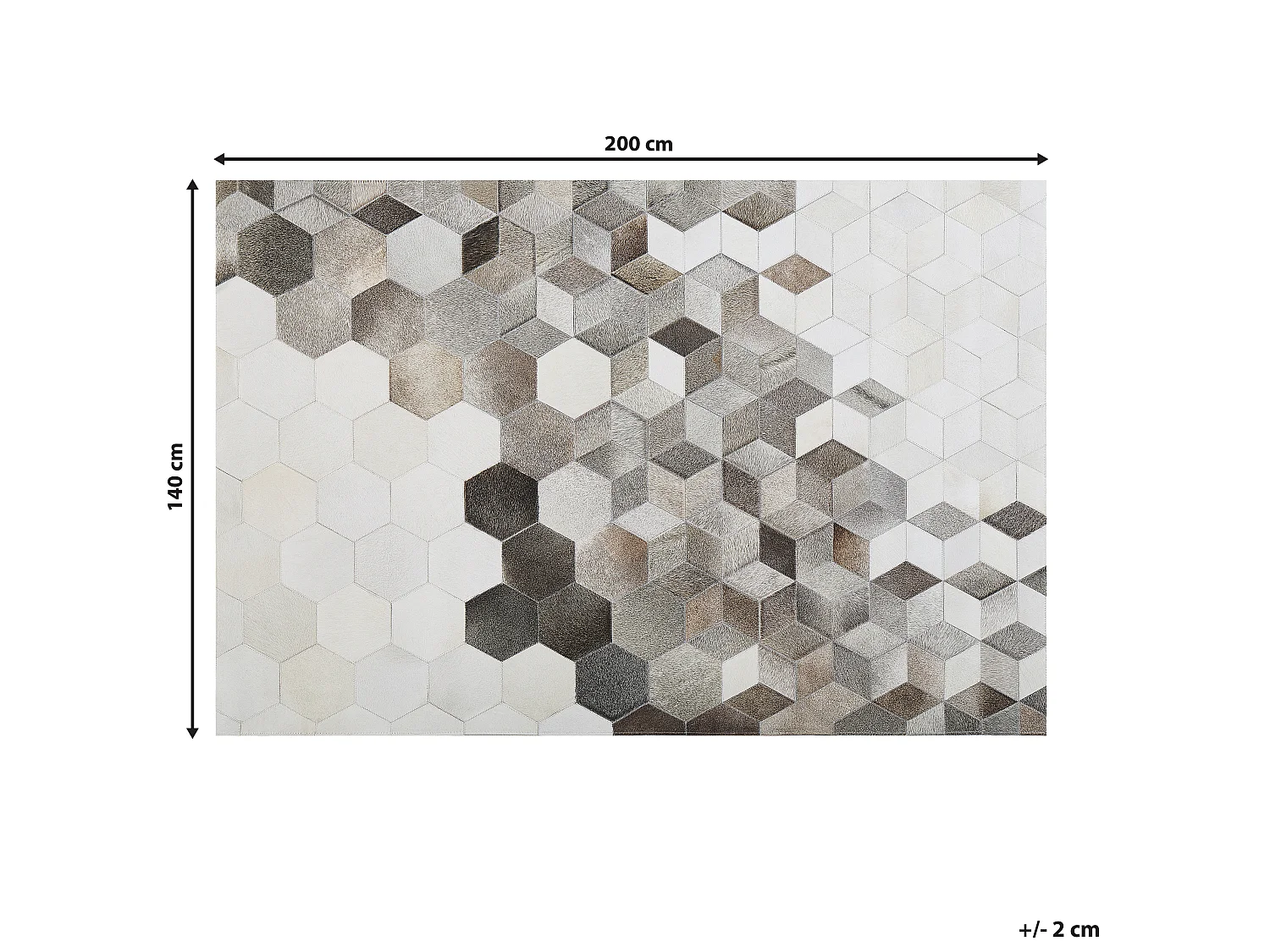 Vloerkleed SASON 140 x 200 cm Leer Grijs