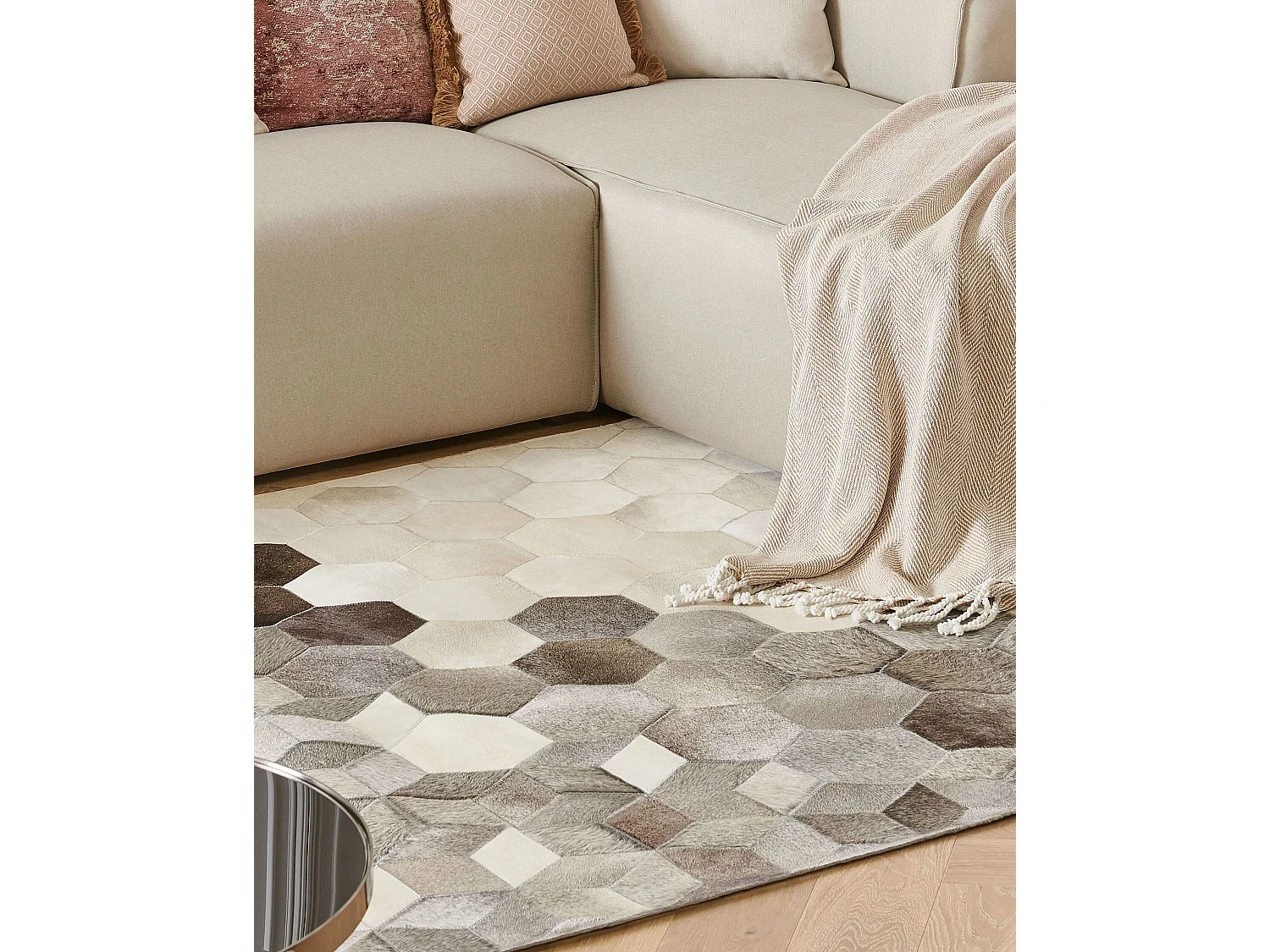 Alfombra SASON 140 x 200 cm Piel Gris