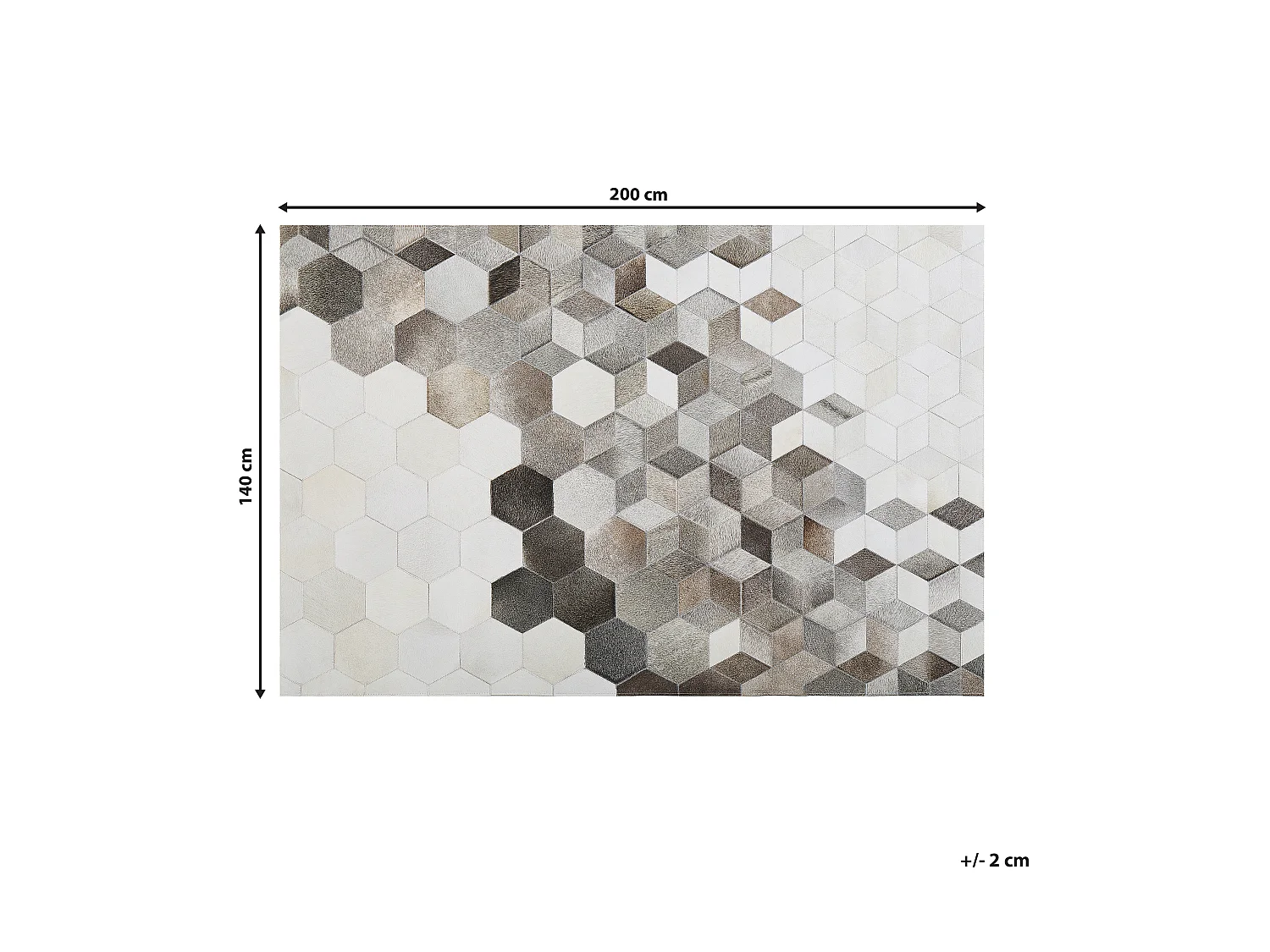 Alfombra SASON 140 x 200 cm Piel Gris