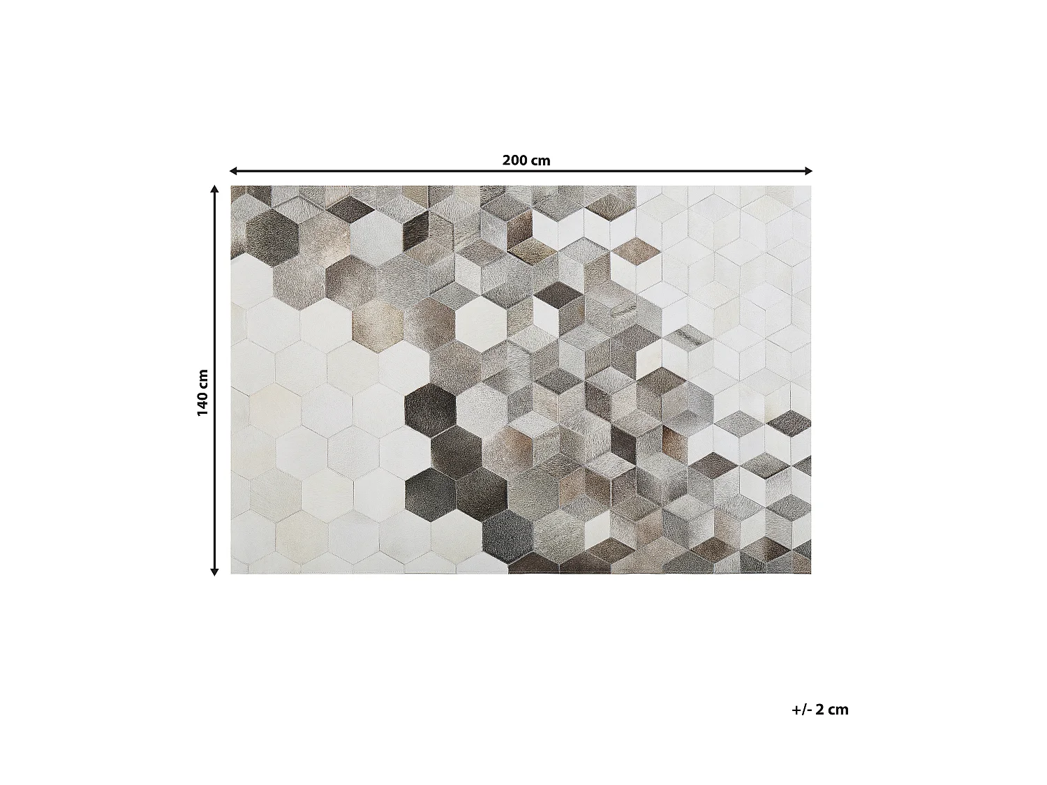 Tapis SASON Gris 140 x 200 cm Cuir