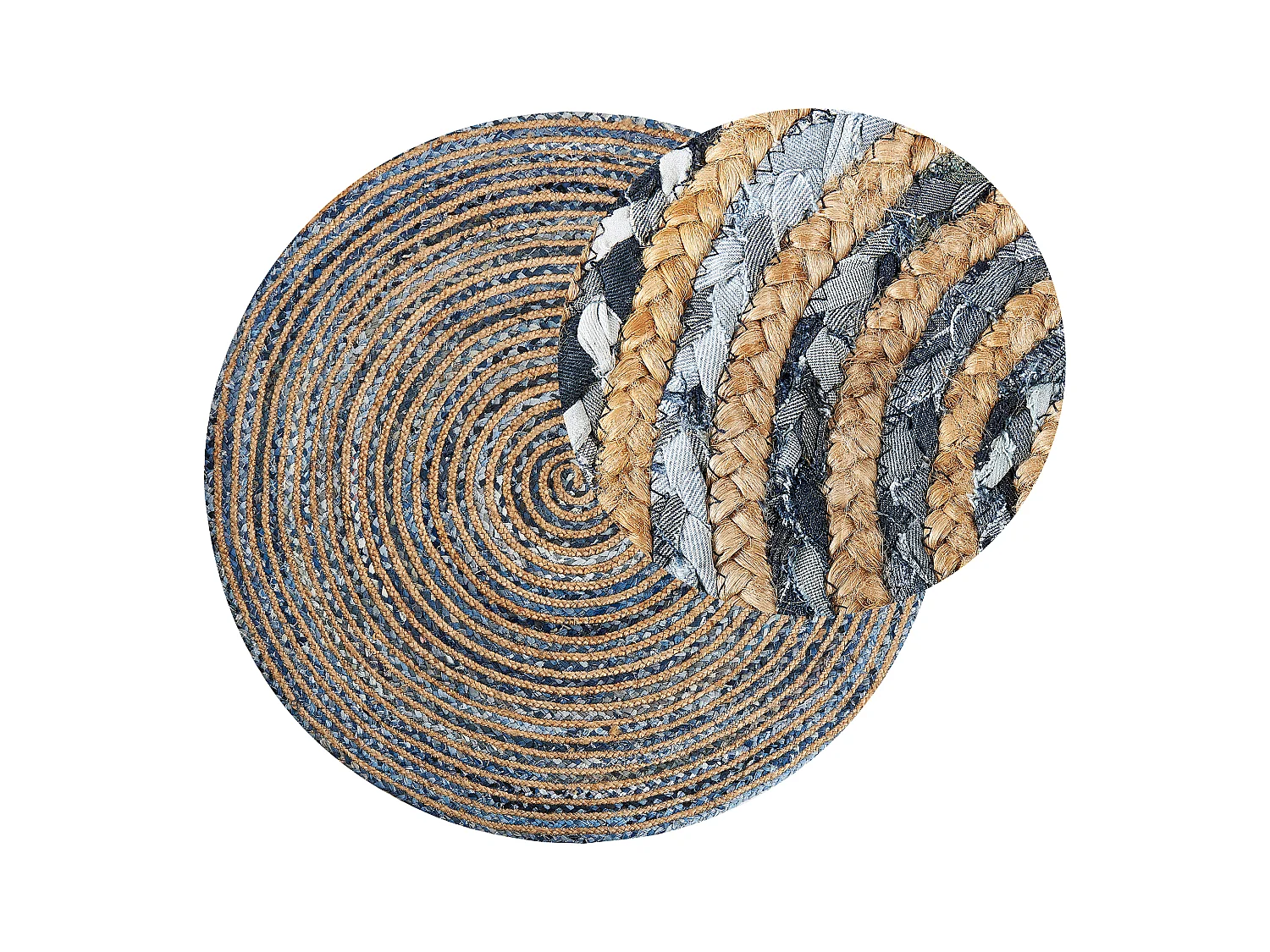 Vloerkleed LEVENTLER ø 140 cm Jute Blauw