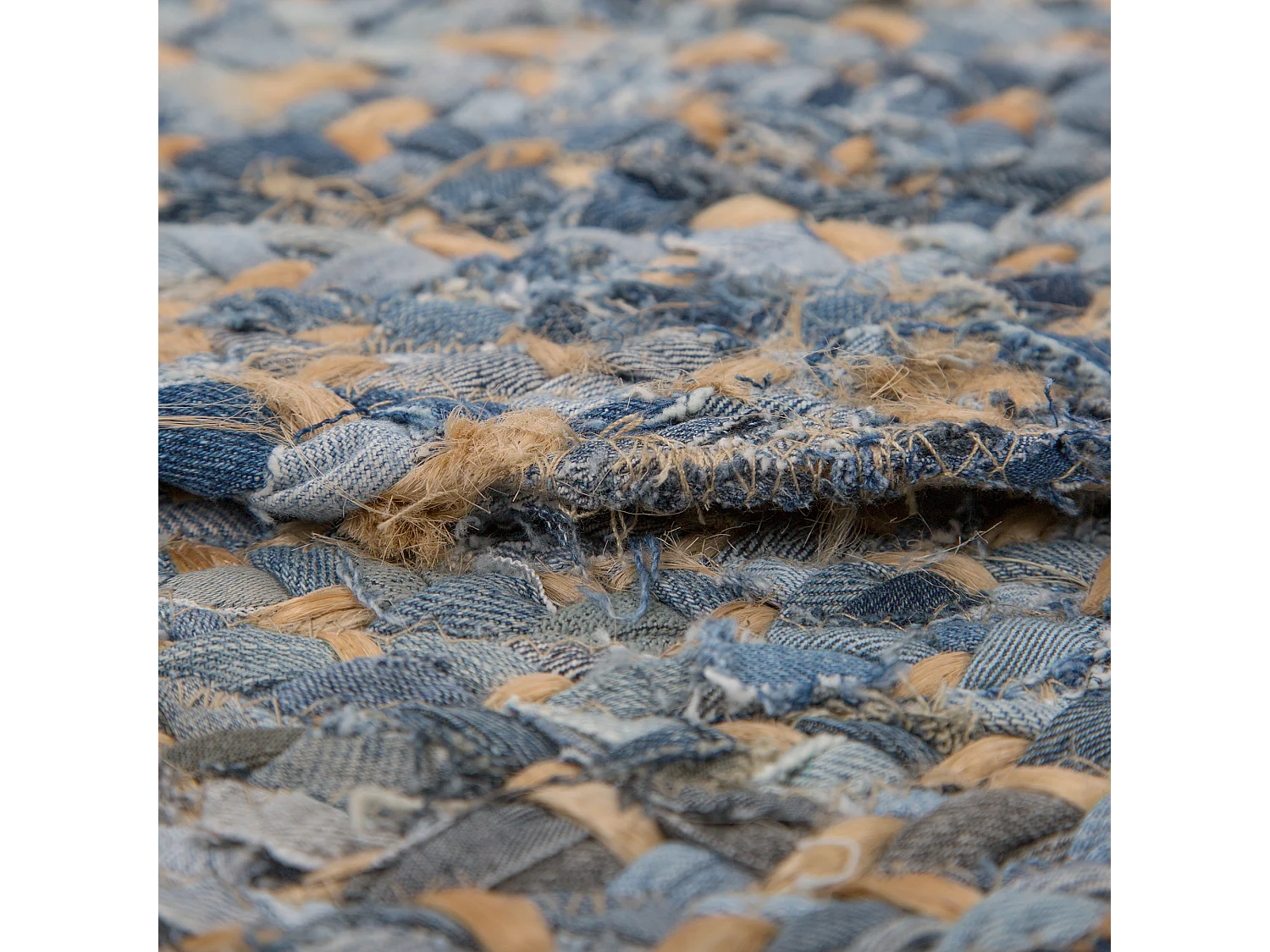 Vloerkleed LEVENTLER ø 140 cm Jute Blauw