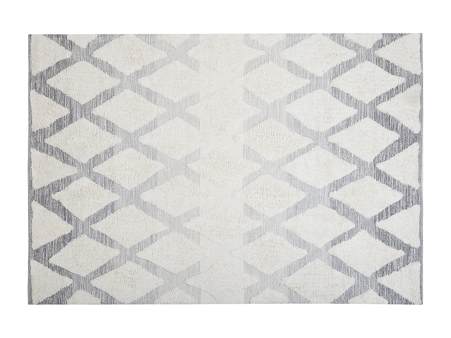 Teppich hellbeige / grau 140 x 200 cm geometrisches Muster Shaggy PENDIK