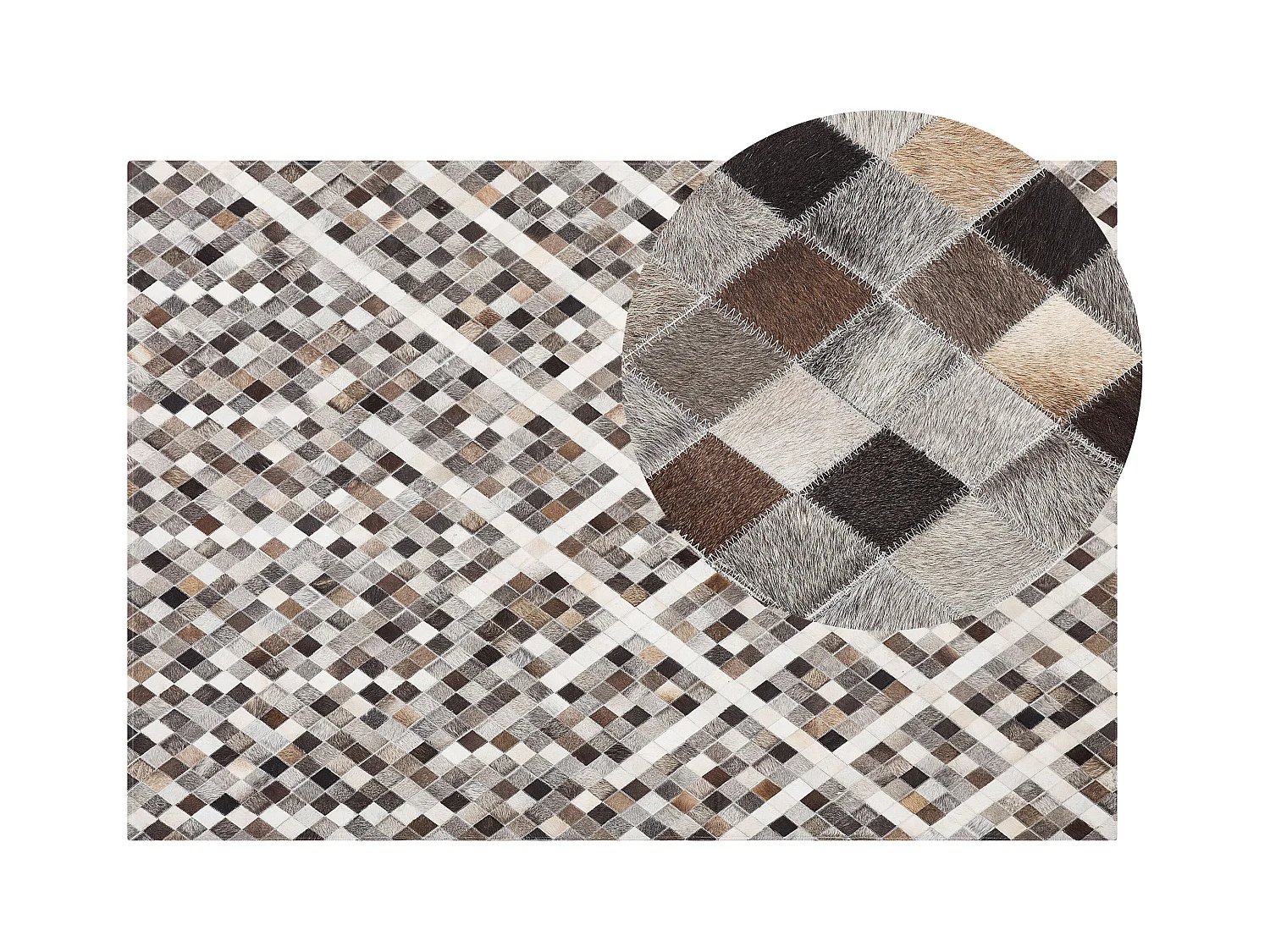 Tapis AKDERE Gris 140 x 200 cm Cuir