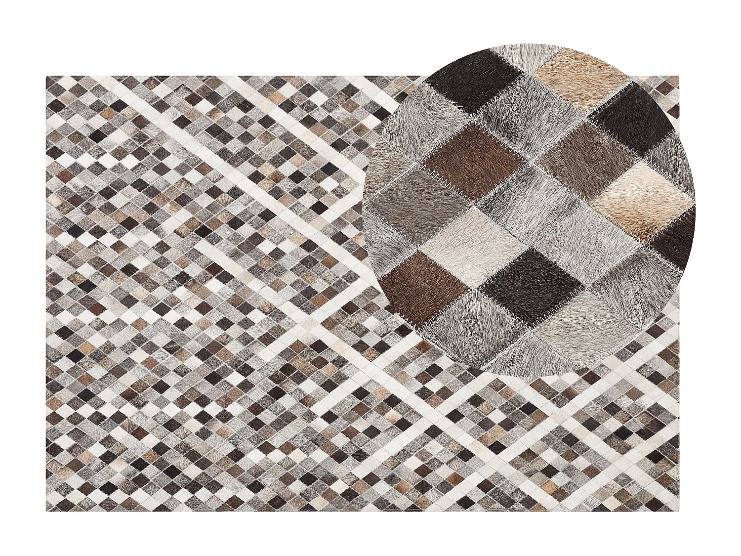 Vloerkleed AKDERE 140 x 200 cm Leer Grijs