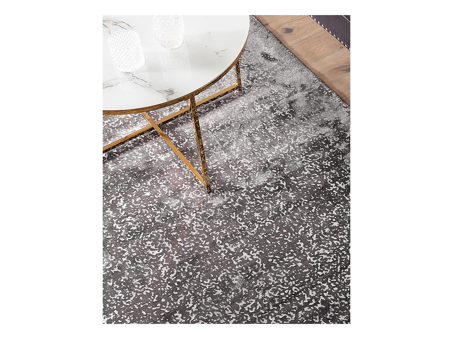 Teppich dunkelgrau-silber 140 x 200 cm abstraktes Muster Kurzflor ESEL