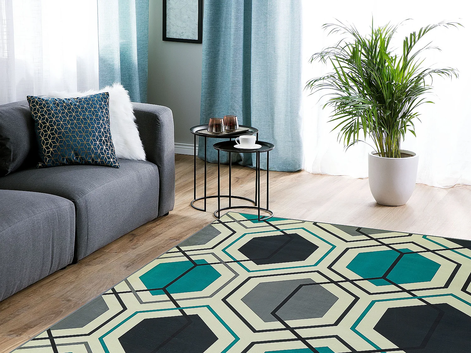 Vloerkleed polyester meerkleurig 140 x 200 cm GIRESUN