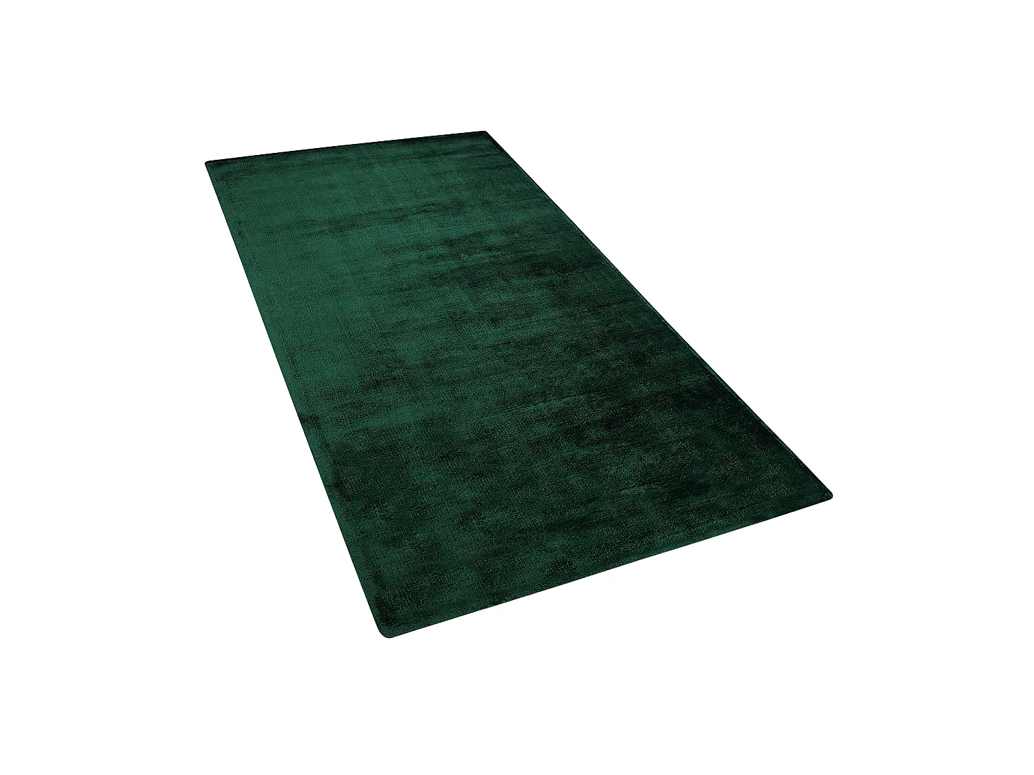 Teppich Viskose grün 80 x 150 cm einfarbig handgewebt Kurzflor Modern Gesi II