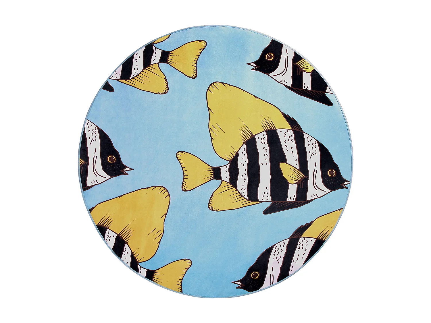 Vloerkleed polyester blauw ⌀ 140 cm FIZME