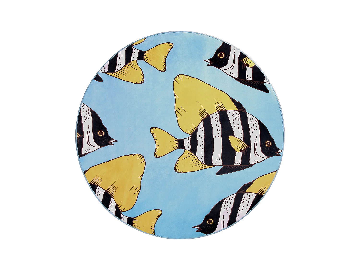Vloerkleed polyester blauw ⌀ 140 cm FIZME