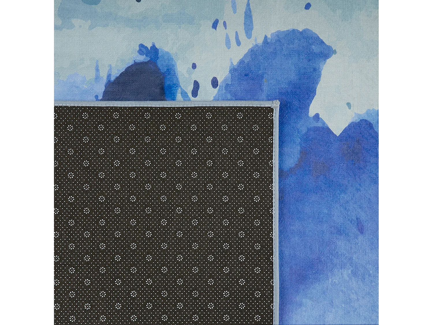 Teppich blau 140 x 200 cm Flecken-Muster Kurzflor ODALAR