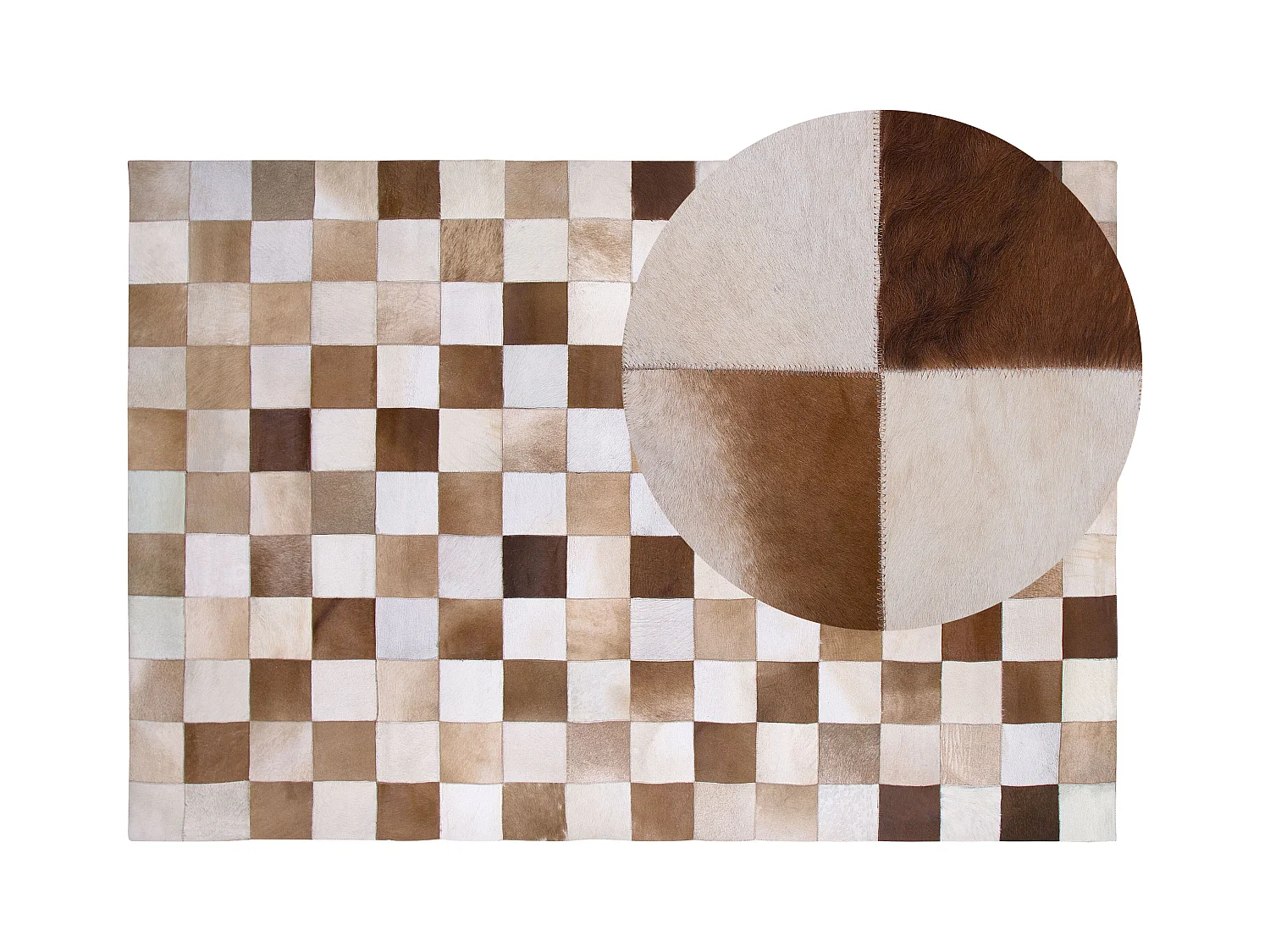 Tapis SOLMAZ Beige 140 x 200 cm Cuir