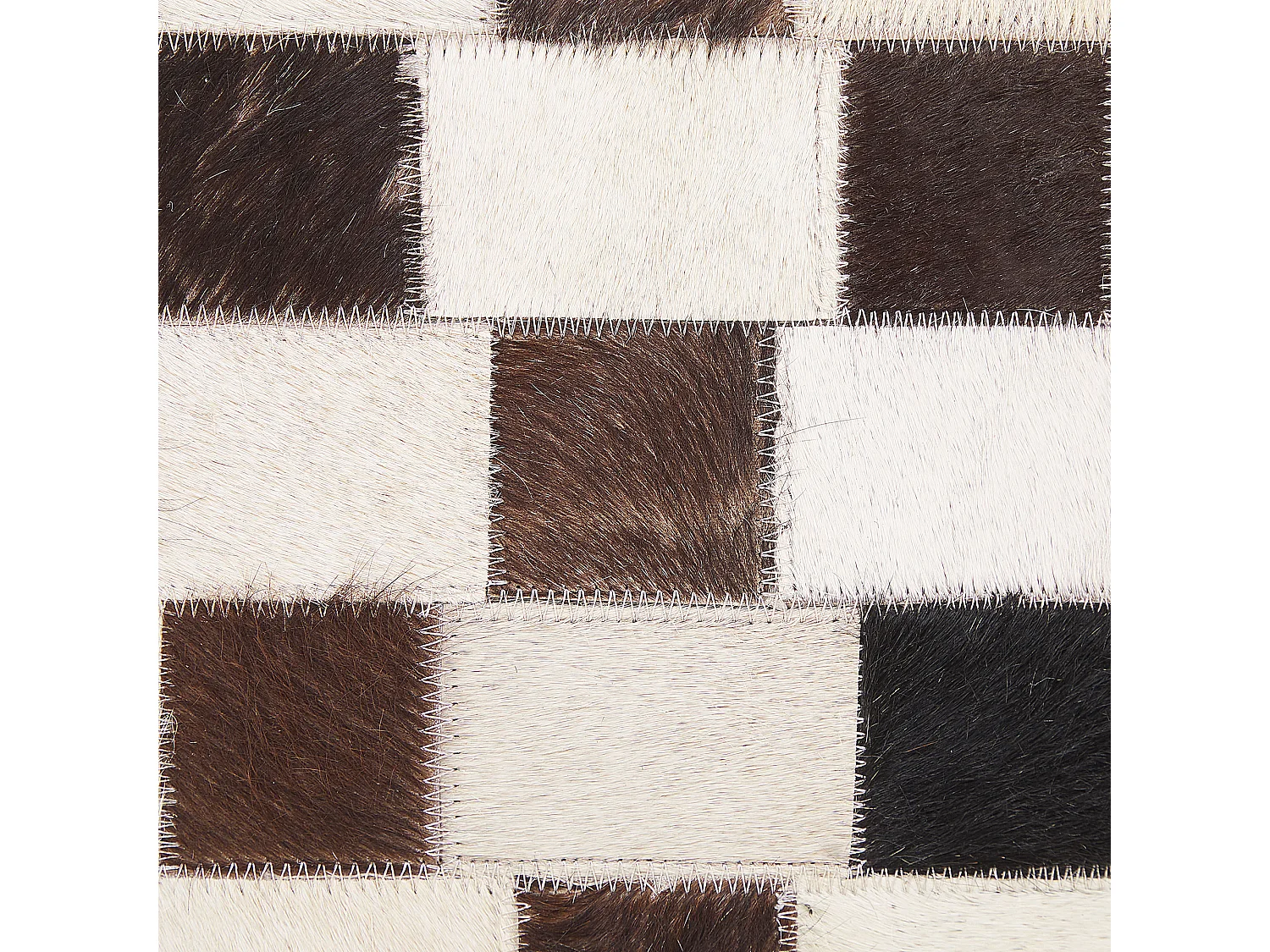 Rechteckiger Teppich aus Kuhfell braun/beige Patchwork 140x200 cm Kayabey