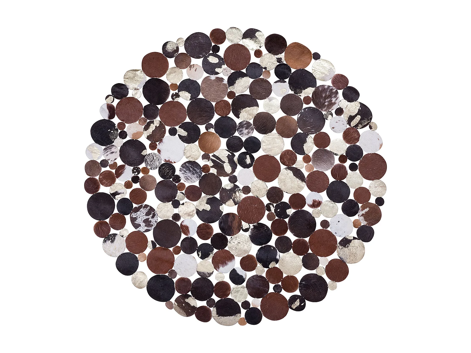 Tappeto pelle marrone oro ⌀ 140 cm SORGUN