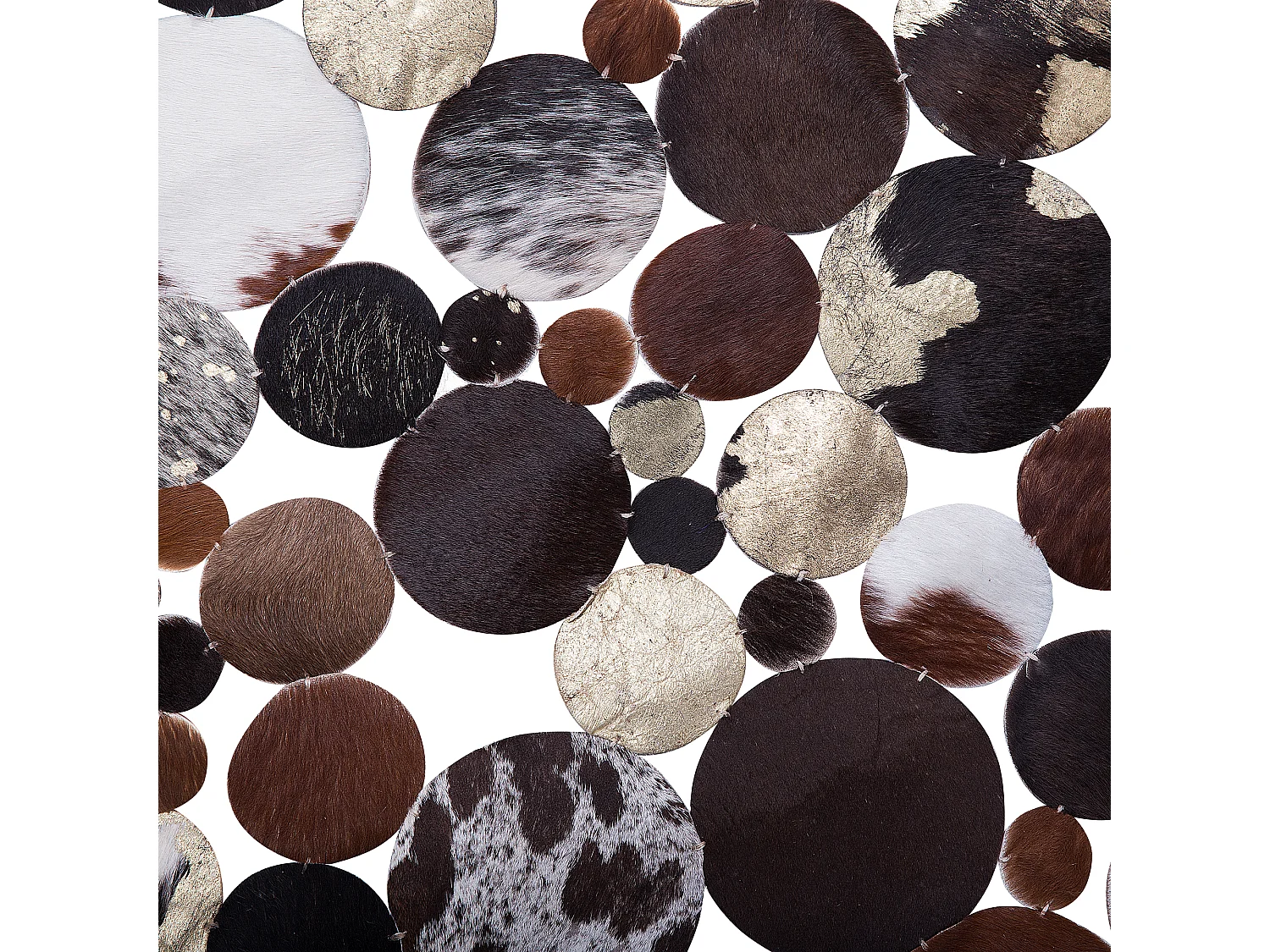 Tappeto pelle marrone oro ⌀ 140 cm SORGUN