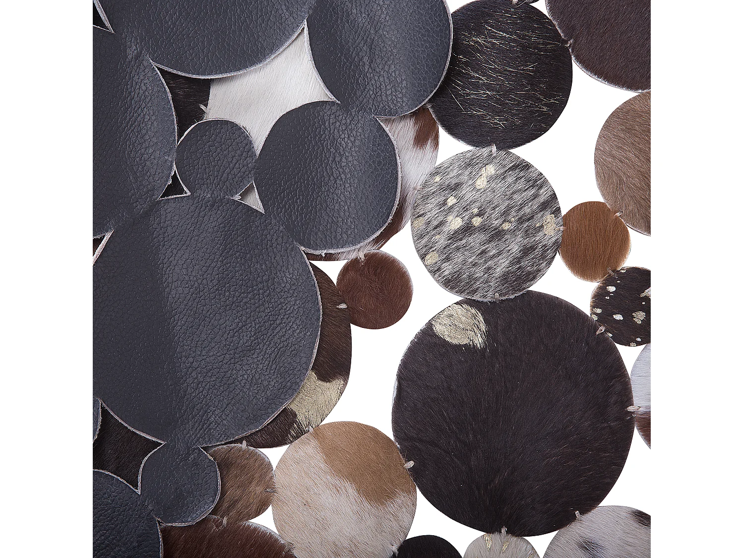 Tappeto pelle marrone oro ⌀ 140 cm SORGUN