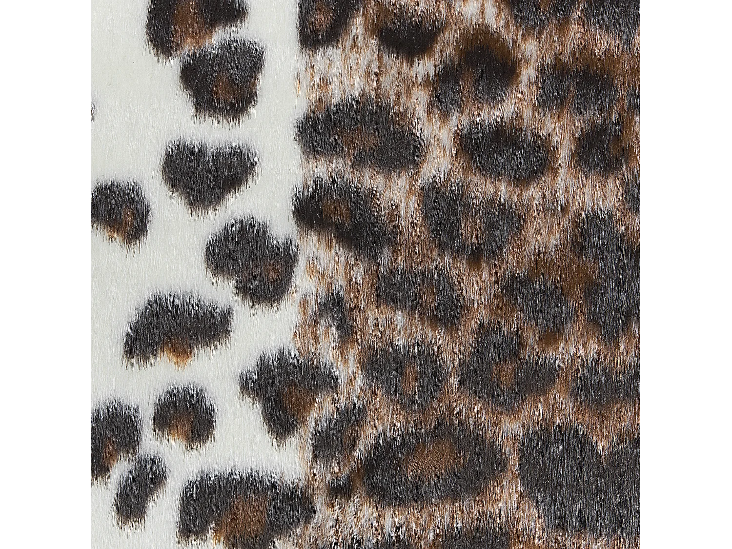 Kunstfell Teppich Leopardenmuster braun weiß Überwurf Fellform 150 x 200 cm Bogong