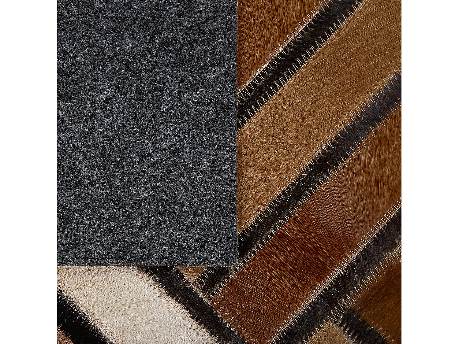 Vloerkleed TEKIR 160 x 230 cm Leer Bruin