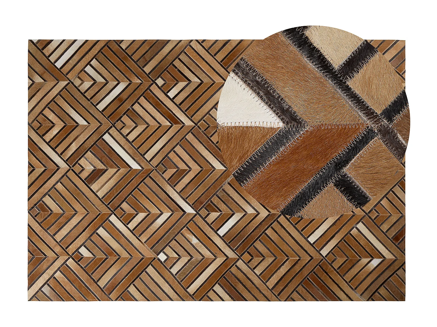 Tapis TEKIR Marron 160 x 230 cm Cuir