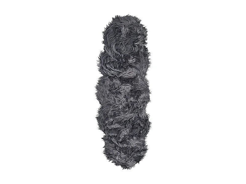 Kuscheliger Kunstschaffell-Teppich grau 60 x 180 cm hochflor Mamungari