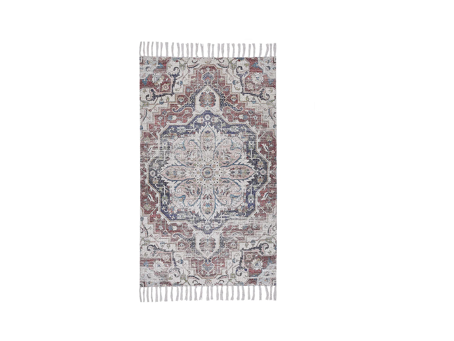 Orientalischer Teppich mehrfarbig Kurzflor Fransen rechteckig 80 x 150 cm Kelkit