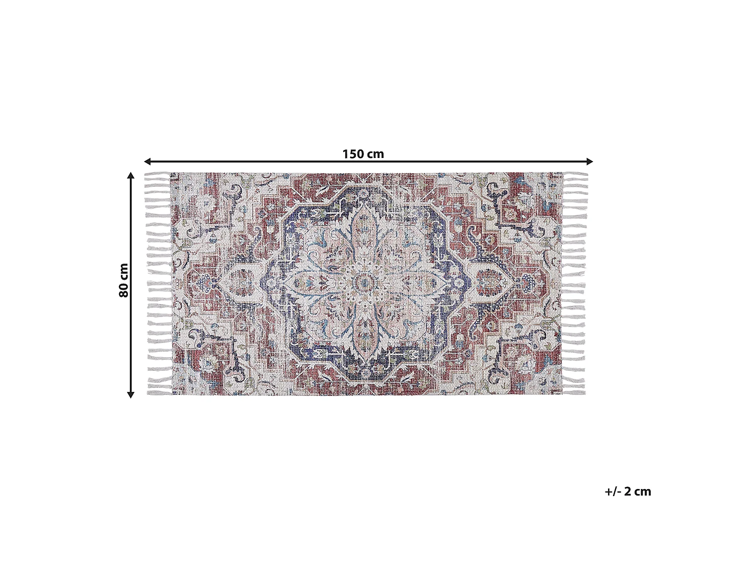 Vloerkleed polyester meerkleurig 80 x 150 cm KELKIT