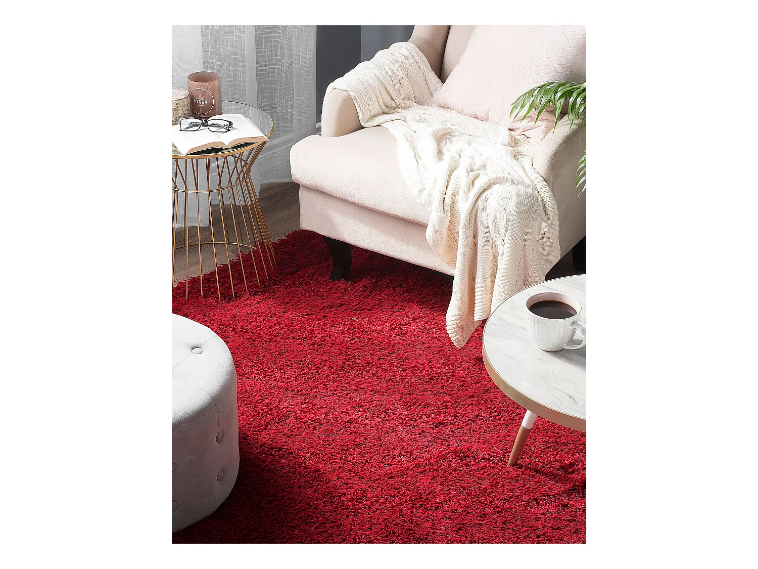 Teppich rot 140 x 200 cm Shaggy CIDE