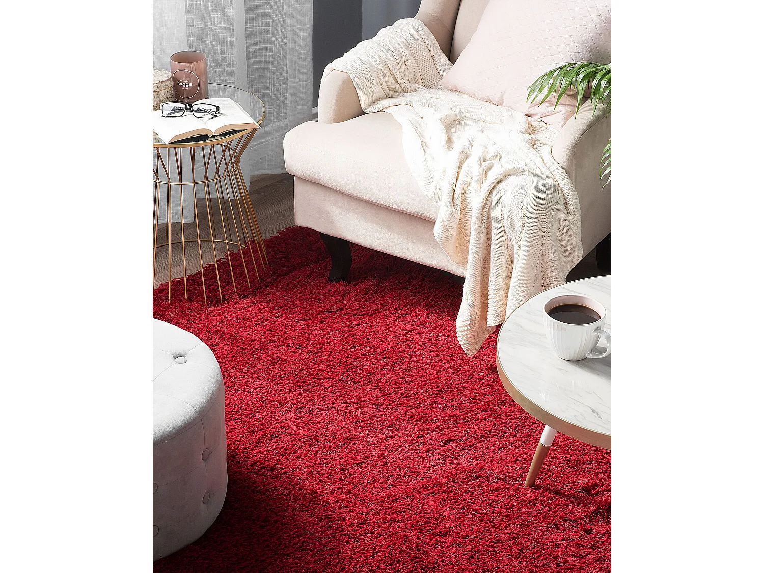 Shaggy Rug CIDE Red 140 x 200 cm