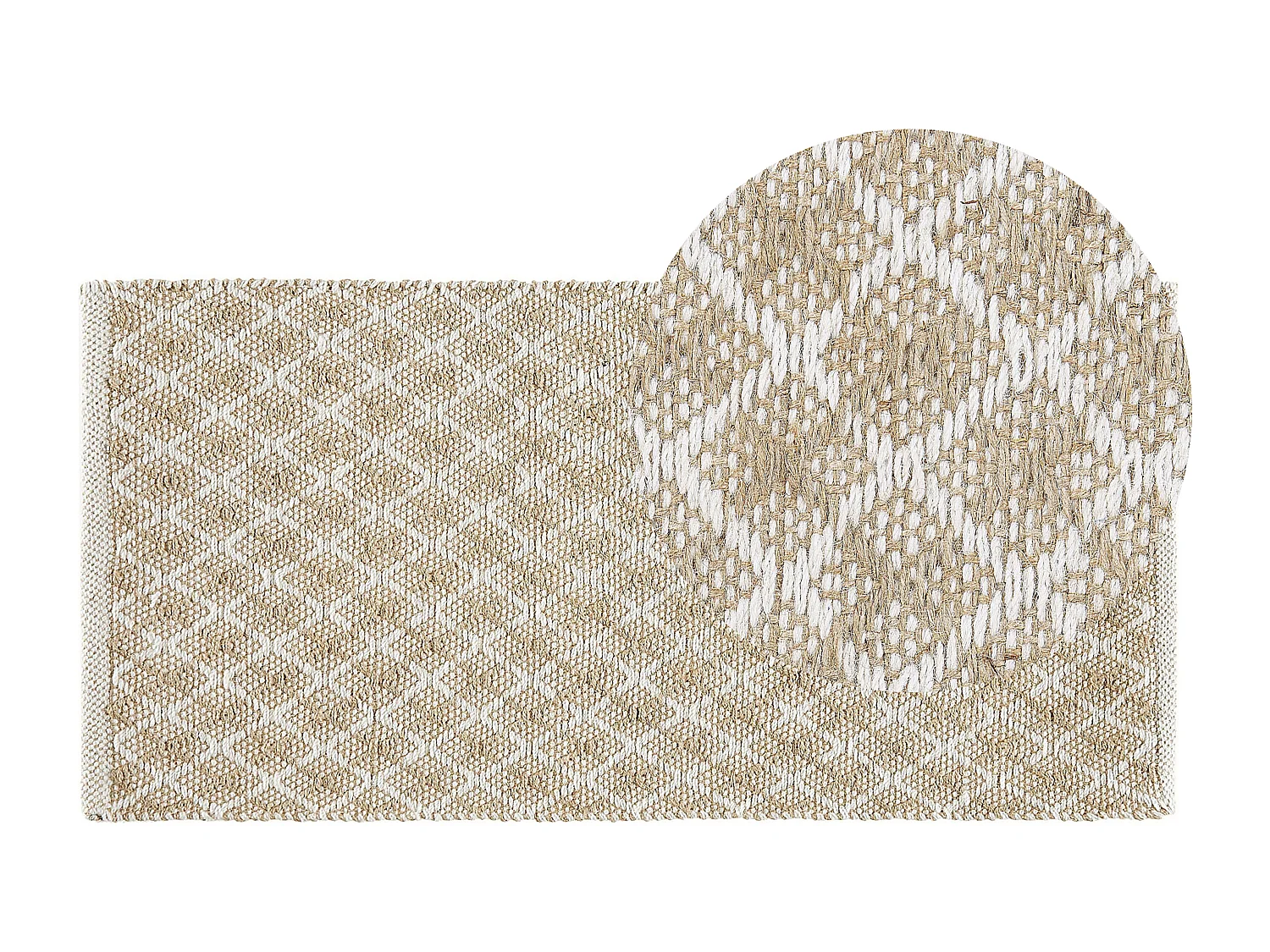 Tapis AKBEZ Beige clair 50 x 80 cm Jute