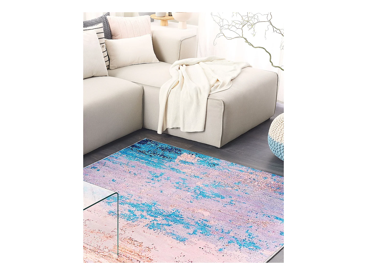 Vloerkleed polyester blauw 160 x 230 cm INEGOL