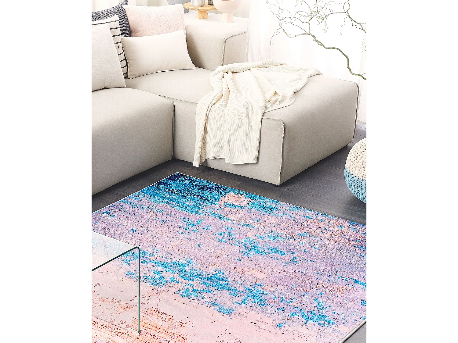 Tappeto a pelo corto azzurro 160 x 230 cm INEGOL