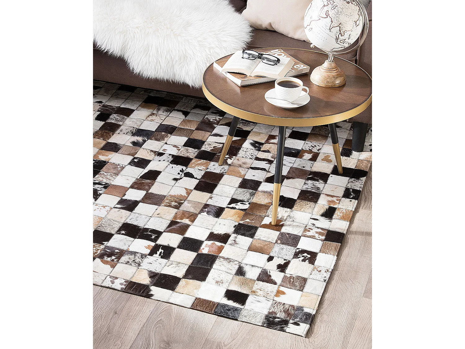 Tapis CERLI Blanc 140 x 200 cm Cuir