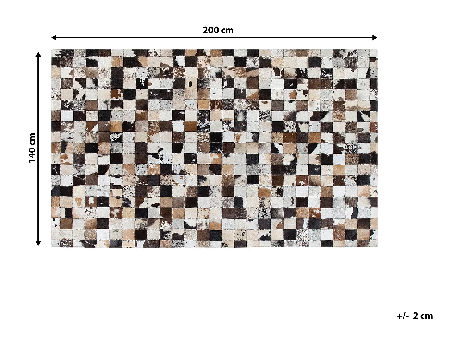 Tapis CERLI 140 x 200 cm Cuir Blanc