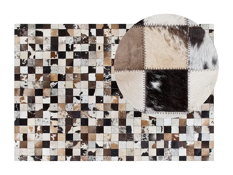 Vloerkleed CERLI 140 x 200 cm Leer Wit