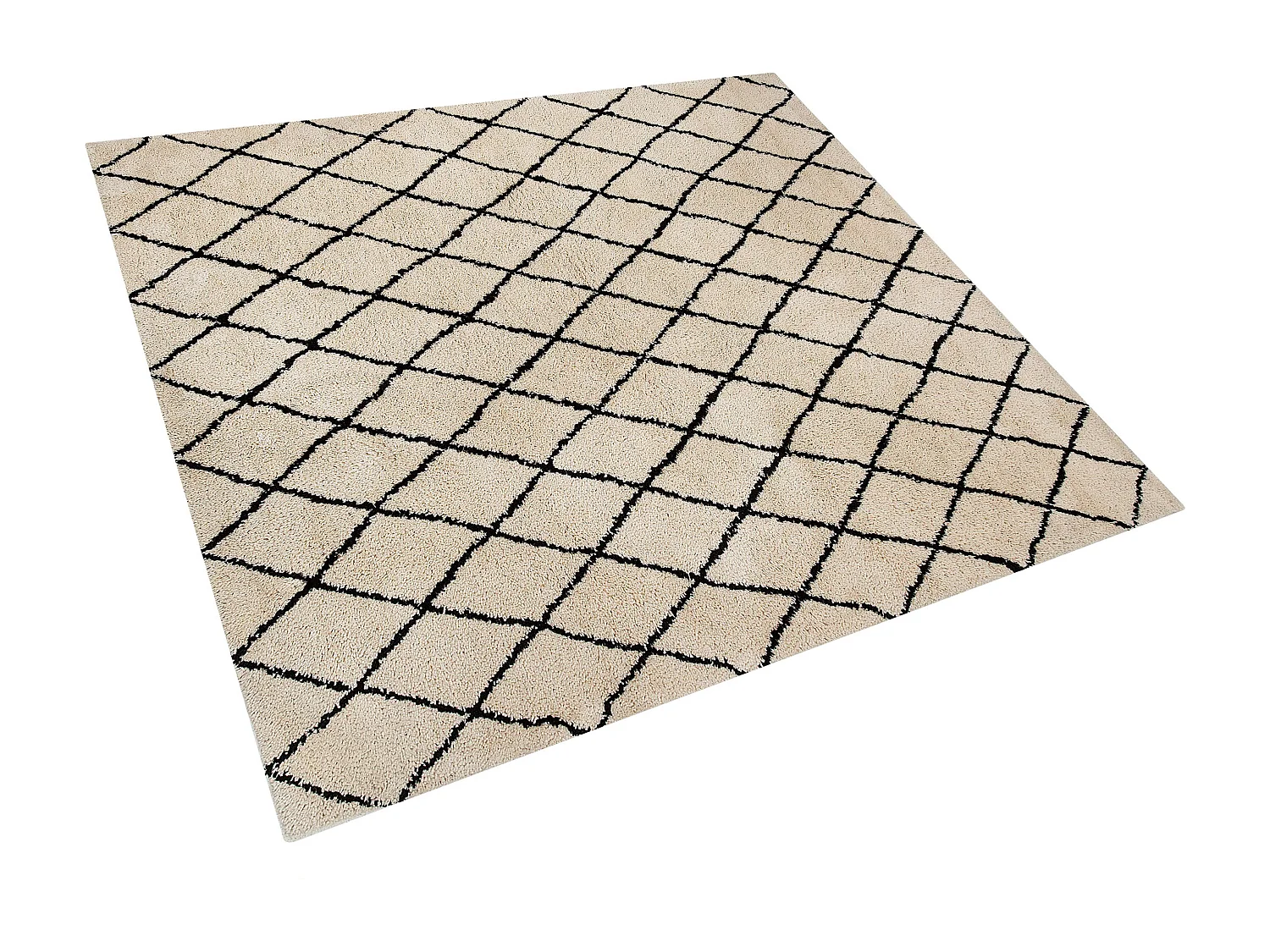 Alfombra beige/negro 200 x 200 cm MIDYAT