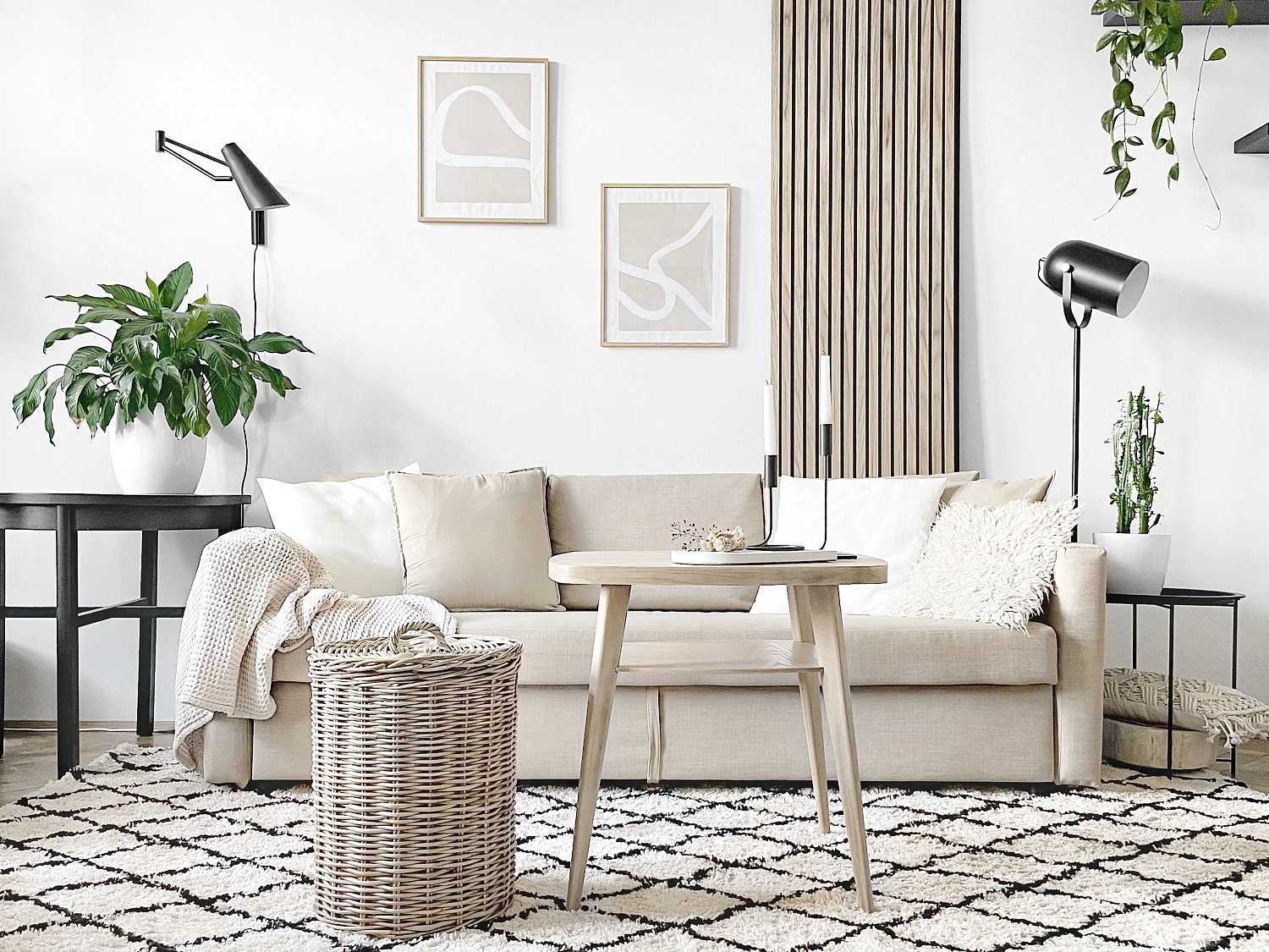 Tapis beige et noir 200 x 200 m MIDYAT