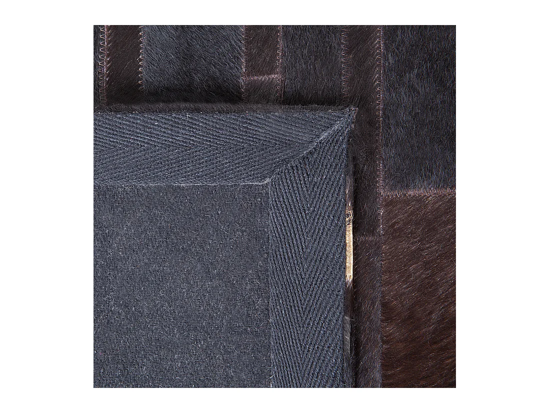 Moderner Lederteppich eckig Braun/Gold 140 x 200 cm Artvin