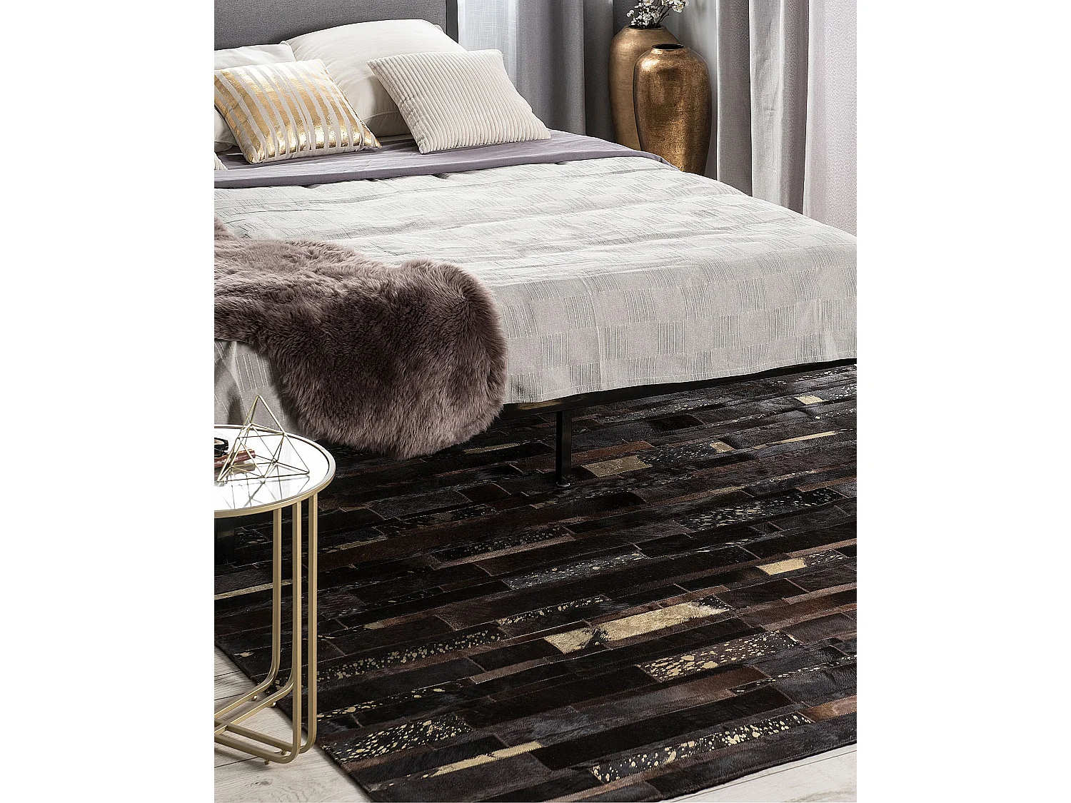 Tapis ARTVIN Marron 140 x 200 cm Cuir
