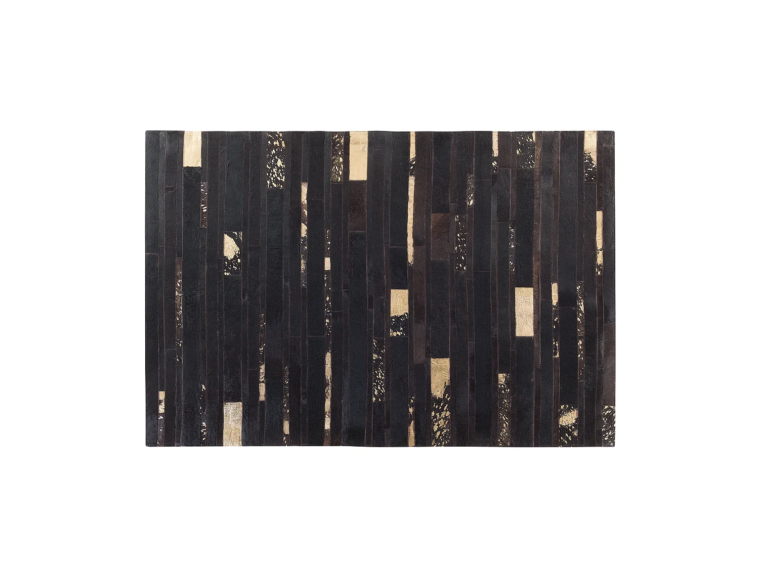 Moderner Lederteppich eckig Braun/Gold 140 x 200 cm Artvin