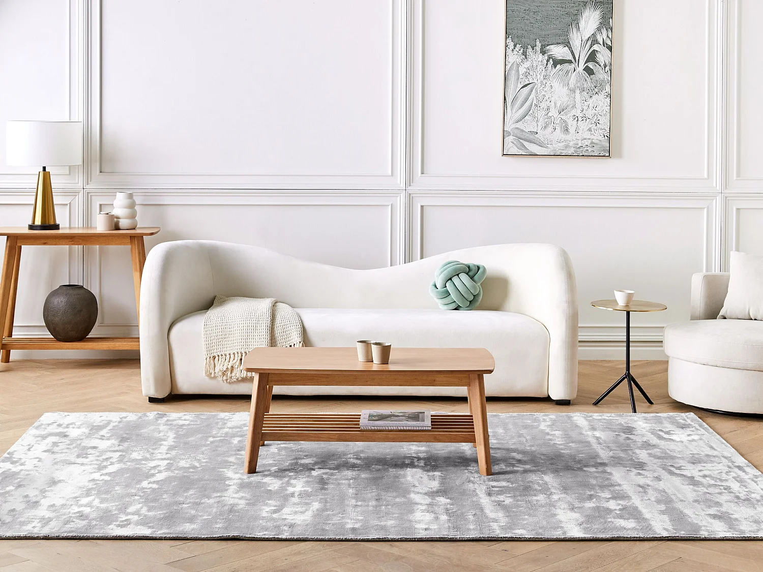 Vloerkleed viscose lichtgrijs 200 x 300 cm GESI II